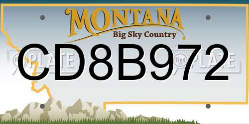 CD8B972 Montana License Plate