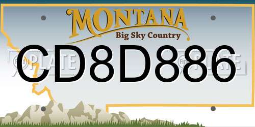 CD8D886 Montana License Plate