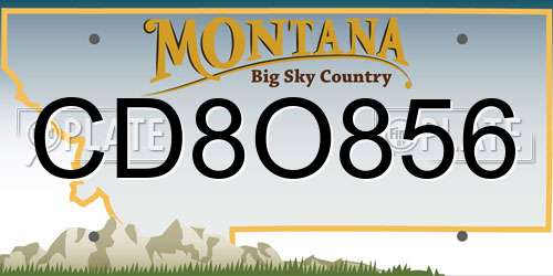 CD8O856 Montana License Plate