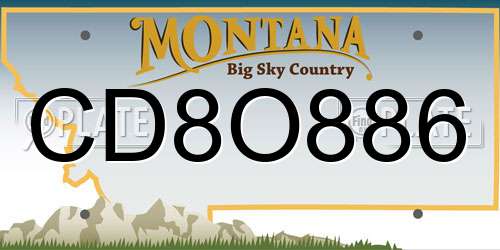 CD8O886 Montana License Plate