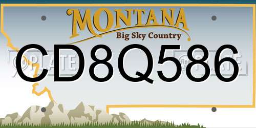 CD8Q586 Montana License Plate