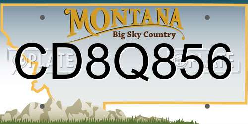 CD8Q856 Montana License Plate