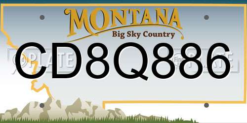 CD8Q886 Montana License Plate