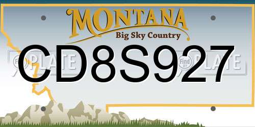 CD8S927 Montana License Plate