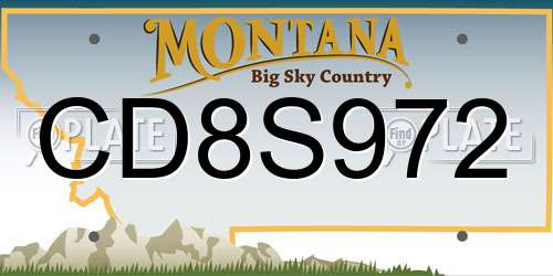CD8S972 Montana License Plate
