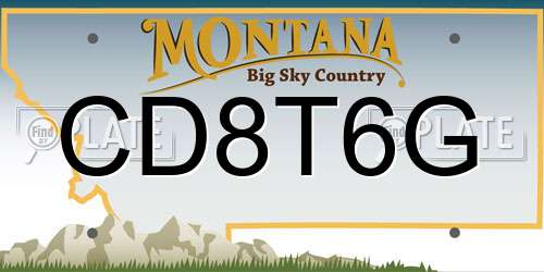 CD8T6G Montana License Plate