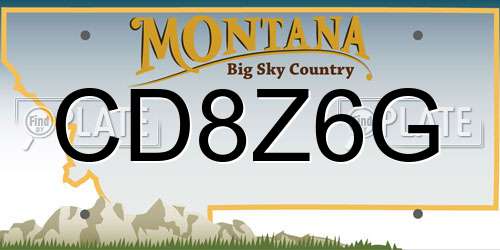 CD8Z6G Montana License Plate