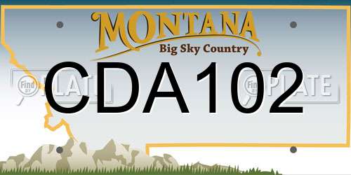 CDA102 Montana License Plate