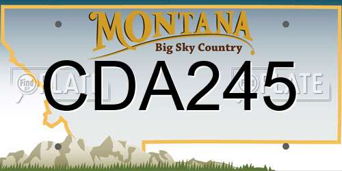 CDA245 Montana License Plate