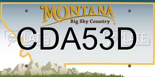 CDA53D Montana License Plate