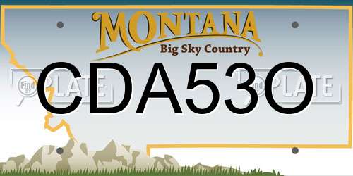 CDA53O Montana License Plate