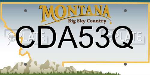 CDA53Q Montana License Plate