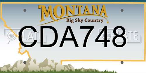 CDA748 Montana License Plate