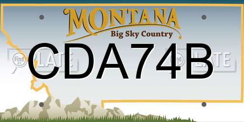 CDA74B Montana License Plate