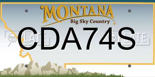 CDA74S Montana License Plate