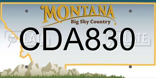 CDA830 Montana License Plate