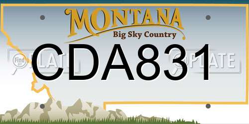CDA831 Montana License Plate