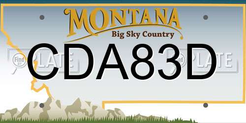 CDA83D Montana License Plate