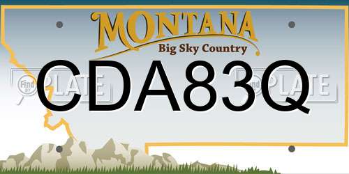 CDA83Q Montana License Plate