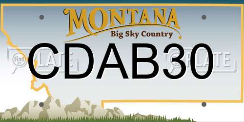 CDAB30 Montana License Plate