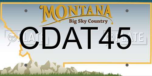 CDAT45 Montana License Plate