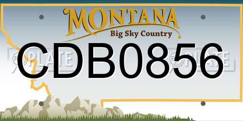 CDB0856 Montana License Plate