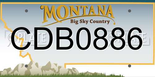 CDB0886 Montana License Plate