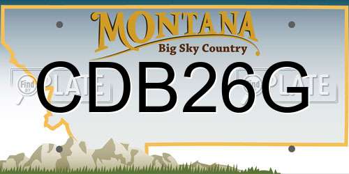 CDB26G Montana License Plate