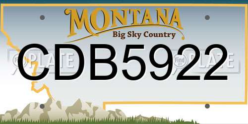 CDB5922 Montana License Plate