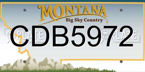 CDB5972 Montana License Plate