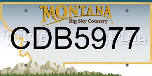 CDB5977 Montana License Plate