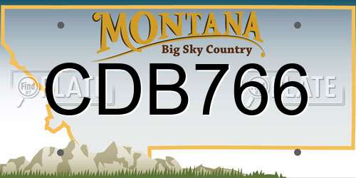 CDB766 Montana License Plate