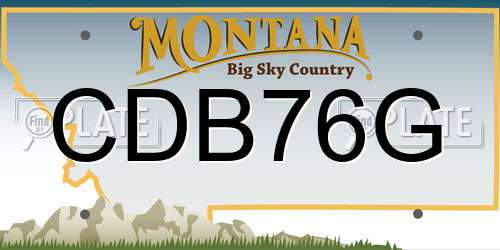 CDB76G Montana License Plate
