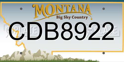CDB8922 Montana License Plate