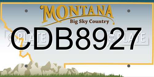 CDB8927 Montana License Plate