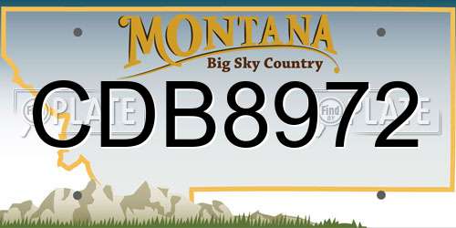 CDB8972 Montana License Plate