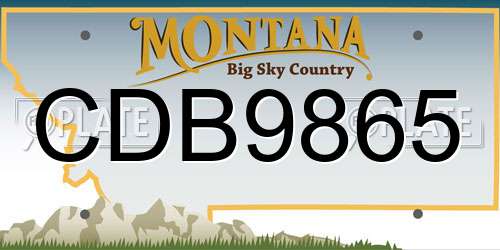 CDB9865 Montana License Plate