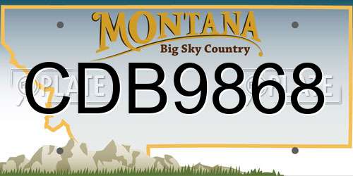 CDB9868 Montana License Plate