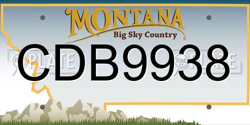 CDB9938 Montana License Plate