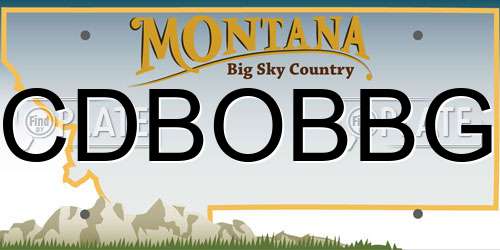 CDBOBBG Montana License Plate