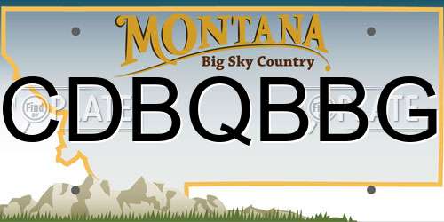 CDBQBBG Montana License Plate