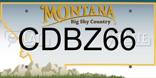 CDBZ66 Montana License Plate