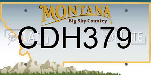 CDH379 Montana License Plate