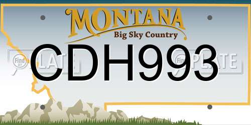 CDH993 Montana License Plate