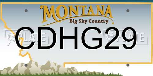 CDHG29 Montana License Plate