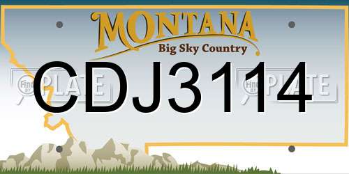 CDJ3114 Montana License Plate