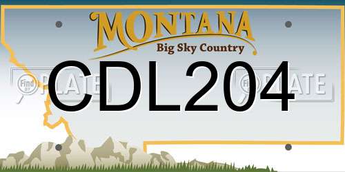 CDL204 Montana License Plate