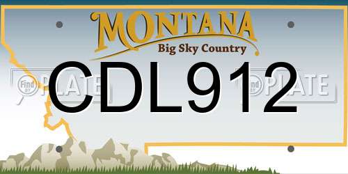CDL912 Montana License Plate