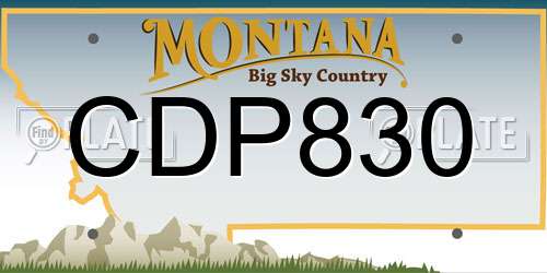 CDP830 Montana License Plate