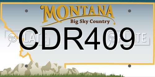 CDR409 Montana License Plate